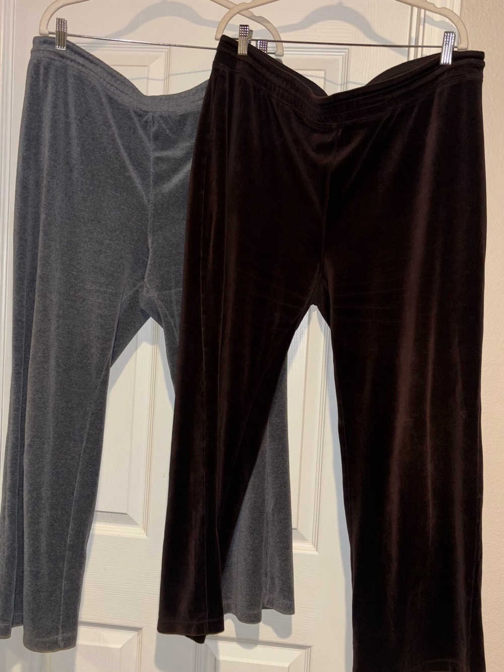 Charter Club Velure loungewear Pull-On pants - Gray & Dark Brown XL